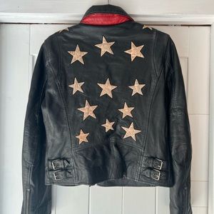 Mauritius Leather Jacket w/ White Stars size: EU L